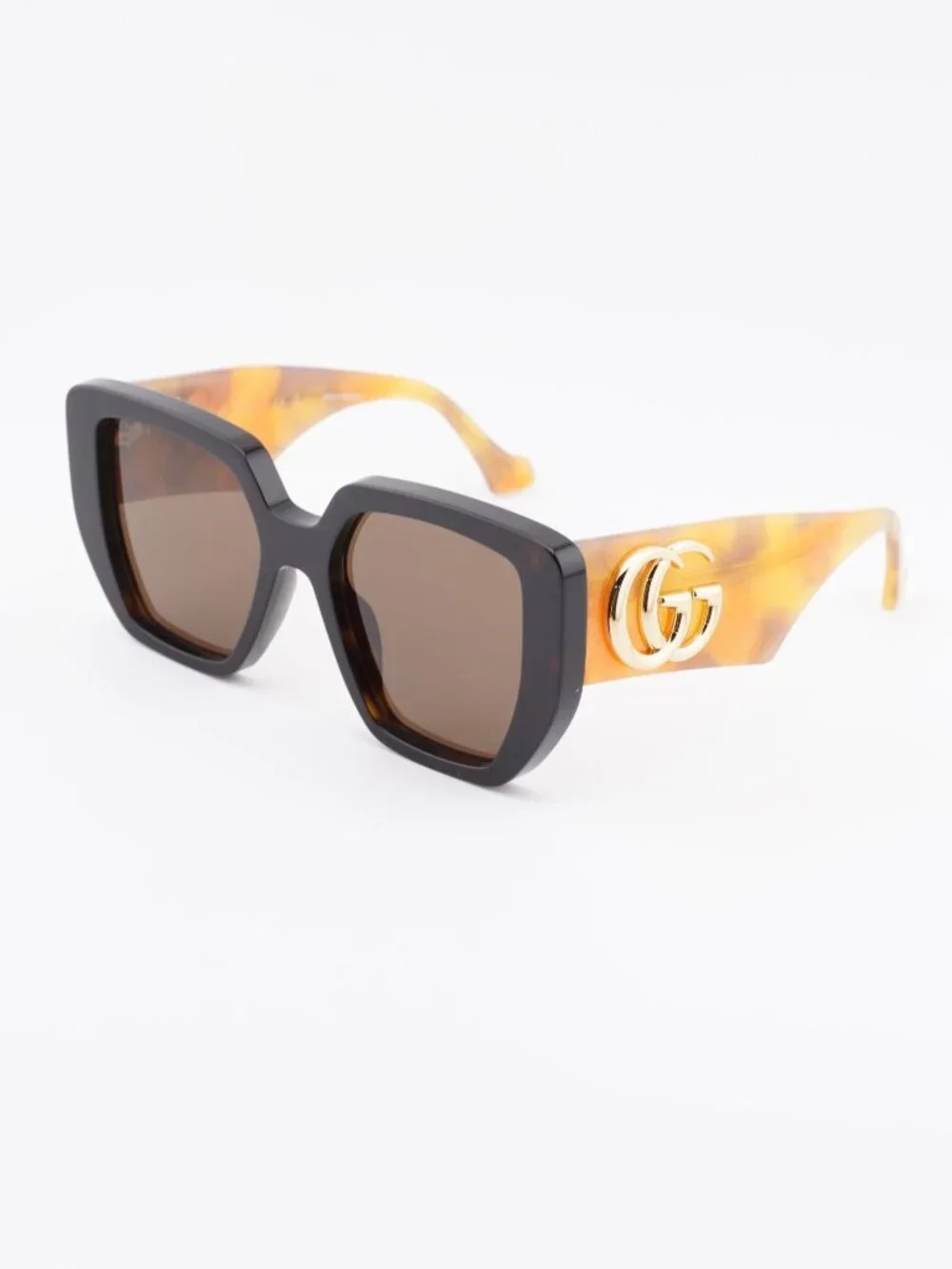Gucci GG0956S 012 Sunglasses Havana Square Frame, Brown Lenses